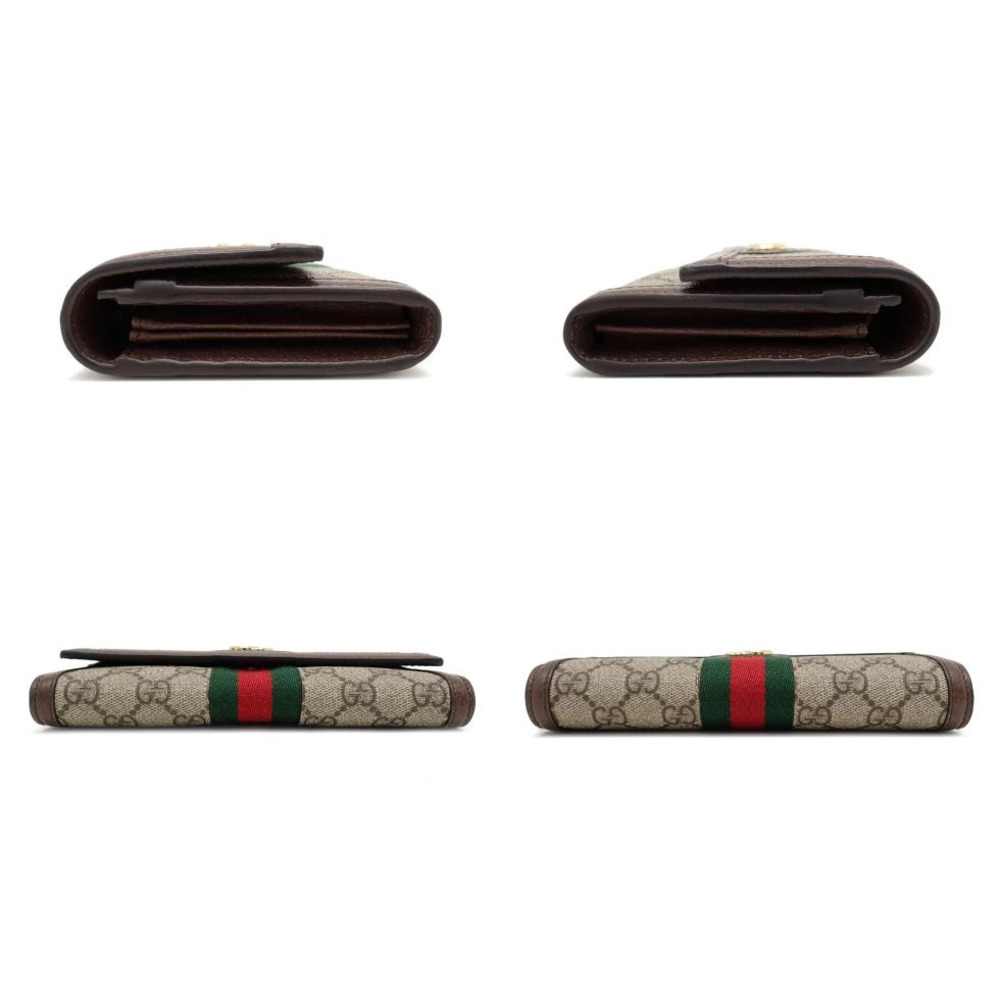 Gucci GG Supreme Canvas Leather Beige Ebony Red Green Web Ophidia Continental - Picture 3 of 9